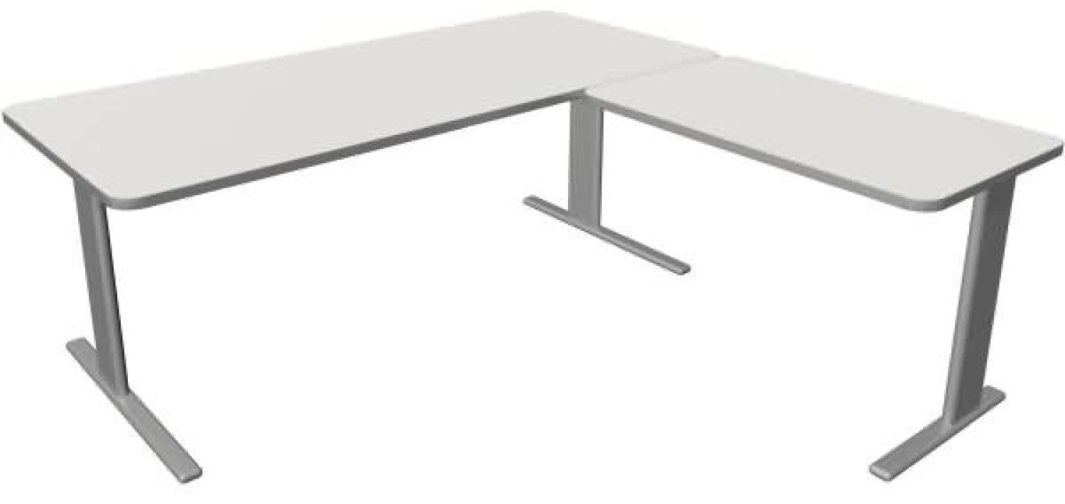 Kerkmann Schreibtisch Unic BxTxH 180x80x75cm Anbautisch 100x60cm weiß Bild 1