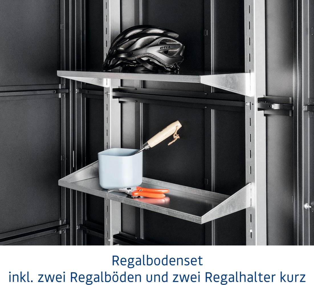 Hörmann Ecostar Regalbodenset für EcoStar Gerätehäuser inkl. Regalhalterset kurz, silber Bild 1