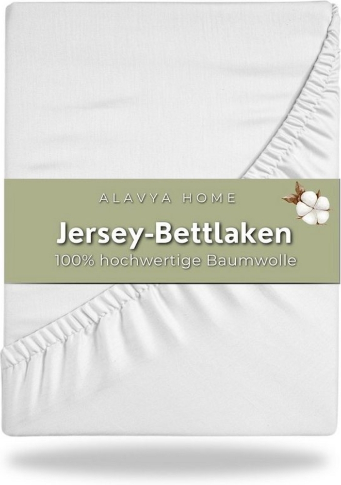 Alavya Home® Spannbettlaken Premium Jersey-Bettlaken mit Rundumgummizug, (1 Stück), Baumwolle 100% Kinderbett Spannbetttuch Baby Bettlaken Jersey Bild 1