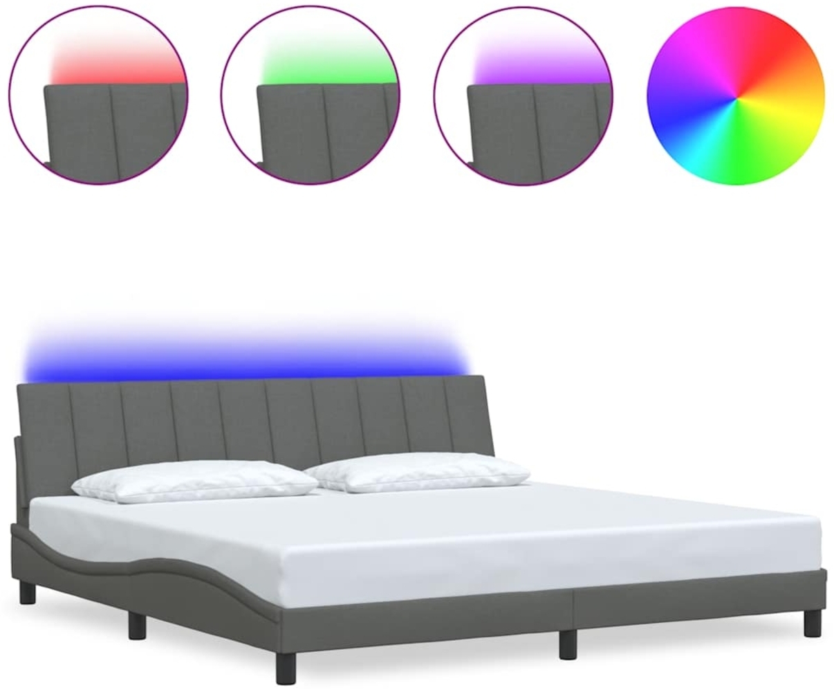 vidaXL Bettgestell ohne Matratze "Hanko" Dunkelgrau 200x200 cm Stoff 3310483 Bild 1