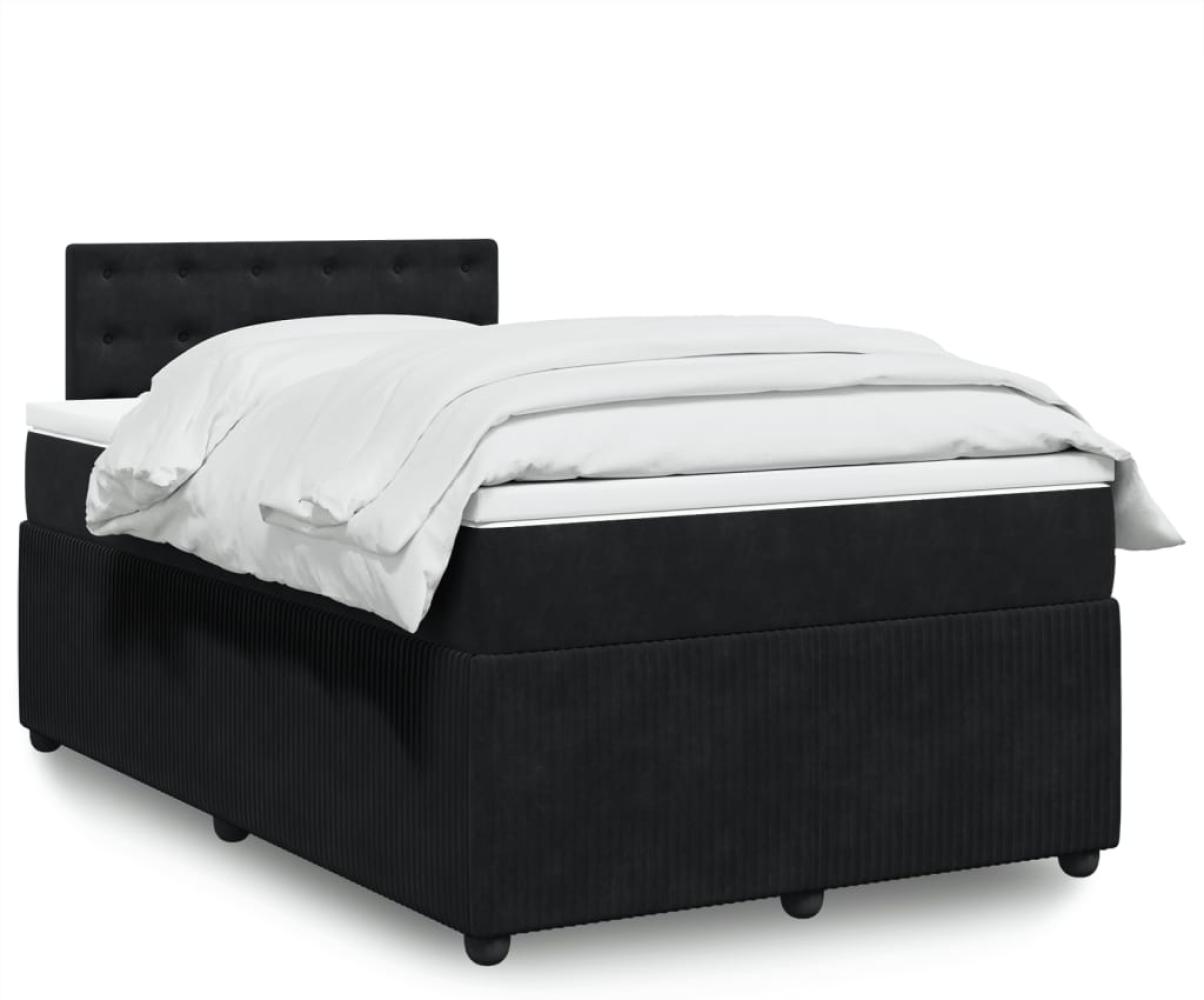 vidaXL Boxspringbett mit Matratze Schwarz 120x200 cm Samt 3287724 Bild 1