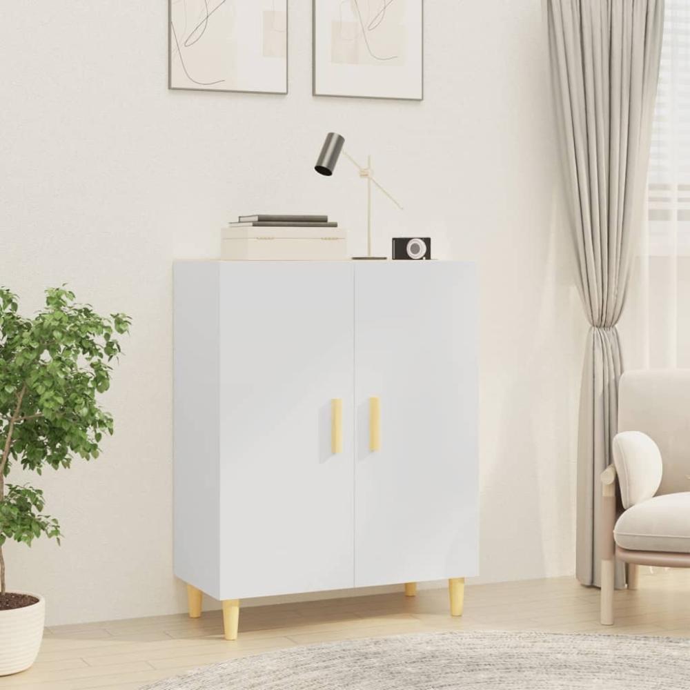 Sideboard Hochglanz-Weiß 70 x 34 x 90 cm Holzwerkstoff [812102] Bild 1