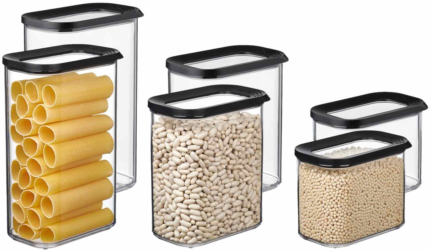 Mepal MODULA Vorratsdosen 6er Set schwarz Bild 1