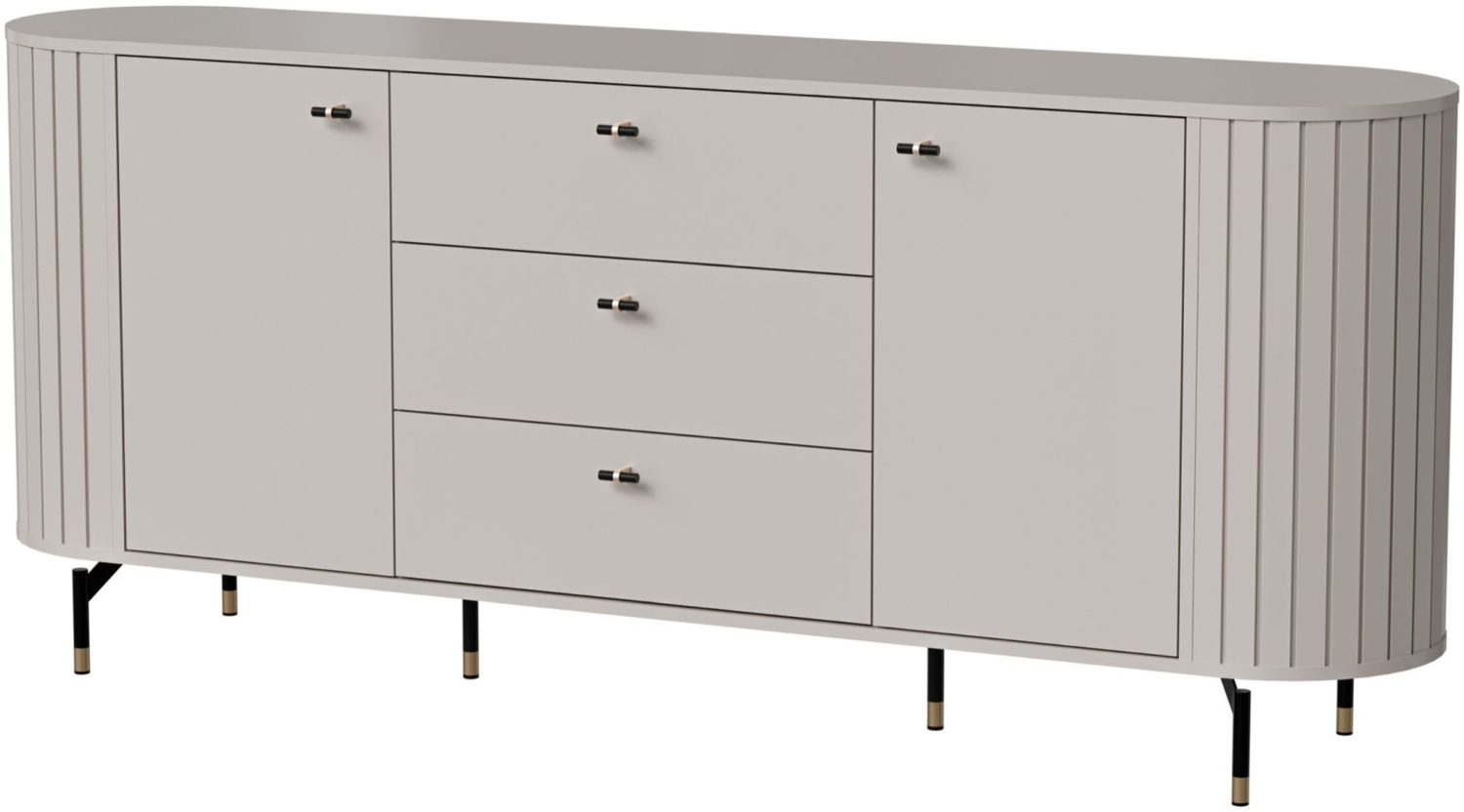 Selsey 'Zante' Sideboard 2-türig mit 3 Schubladen, graubeige, ca. 81 x 190 x 40 cm Bild 1