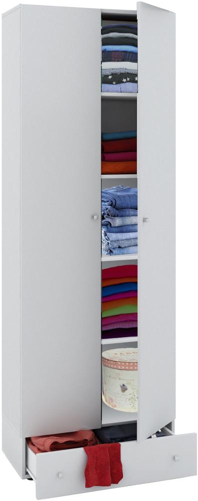 Mehrzweckschrank Kleiderschrank Hochschrank Garderobe Flur Schrank Regal weiß Bild 1