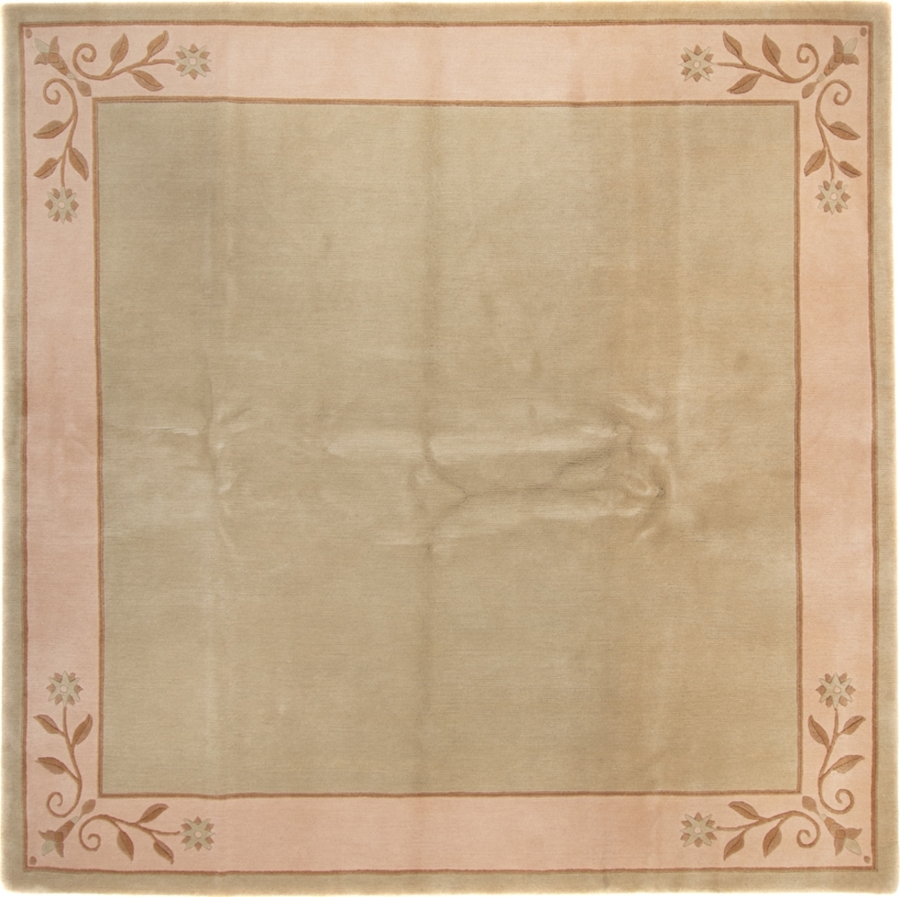 Morgenland Nepal Teppich - Royal quadratisch - 250 x 250 cm - olivgrün Bild 1