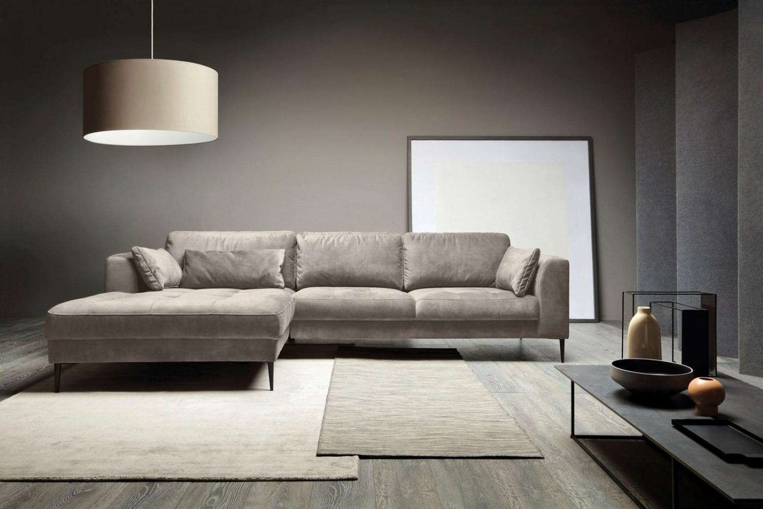 TRENDMANUFAKTUR Ecksofa Luzi, wahlweise mit Schlaffunktion und Bettkasten bestellbar, L-Form, Designsofa mit tollem Sitzkomfort, Metallfüße schwarz, Breite 280 cm Bild 1