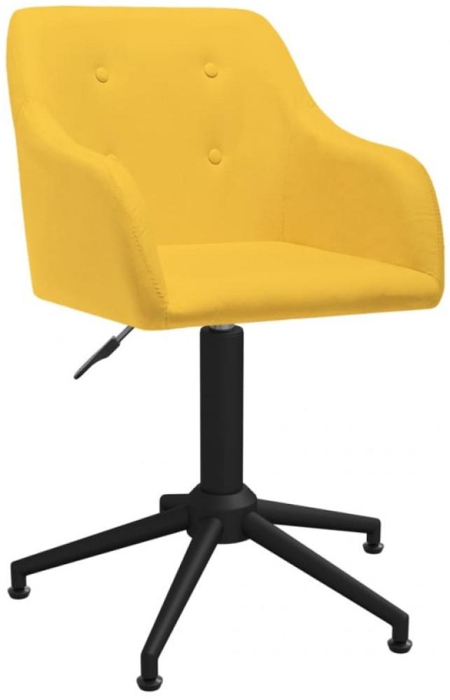 vidaXL Esszimmerstuhl Drehbar Gelb Stoff, Drehbar [3089469] Bild 1