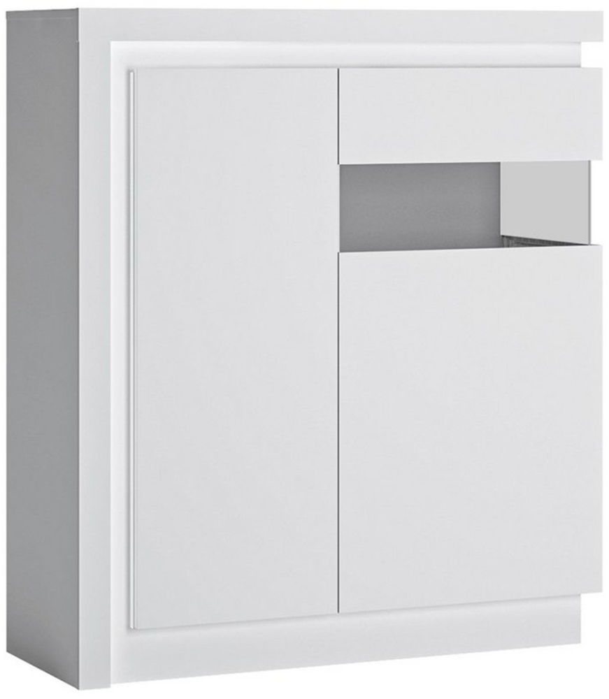 Highboard, 108 cm breit, in weiß Hochglanz LYNDHURST-129, B/H/T ca. 108/124/42 cm Bild 1