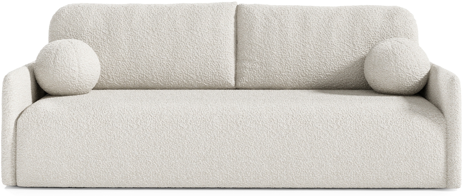 Selsey 'Glove' Sofa mit Schlaffunktion, Stauraum und Bouclé-Bezug, creme, ca. 95 x 206 x 87 cm Bild 1