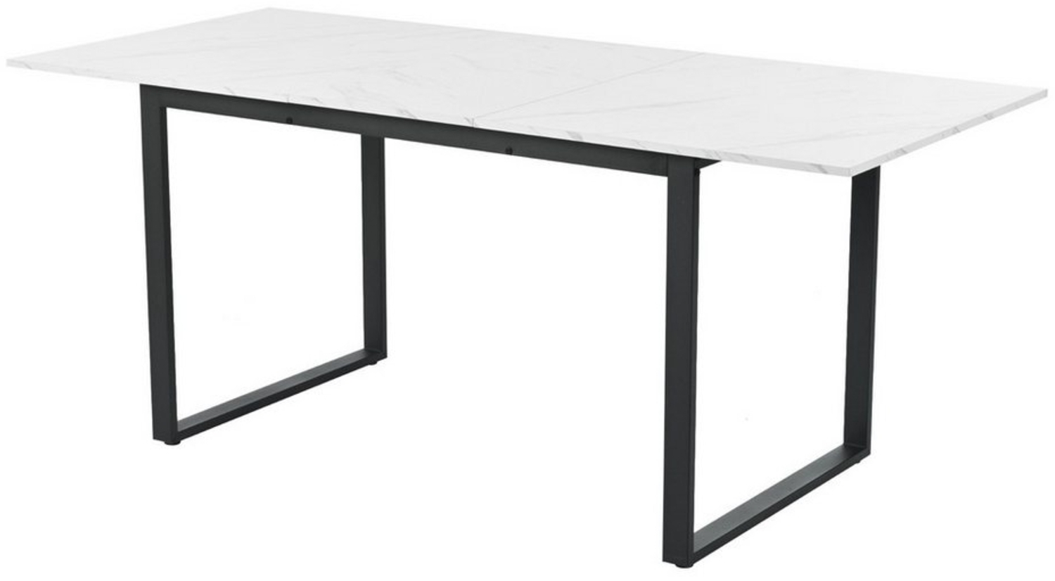 OKWISH Esstisch Essgruppe,Esstisch mit Stühlen Set, Moderner Küchentisch Set (Teleskoptisch 140/180 x 80 x 75 cm – Weißes MDF mit Marmoroptik, Ausziehbar & Belastbar bis 60kg, Flexibel für Home & Büro, Robustes Metallgestell, Ideal für Familien & Bürogebrau... Bild 1