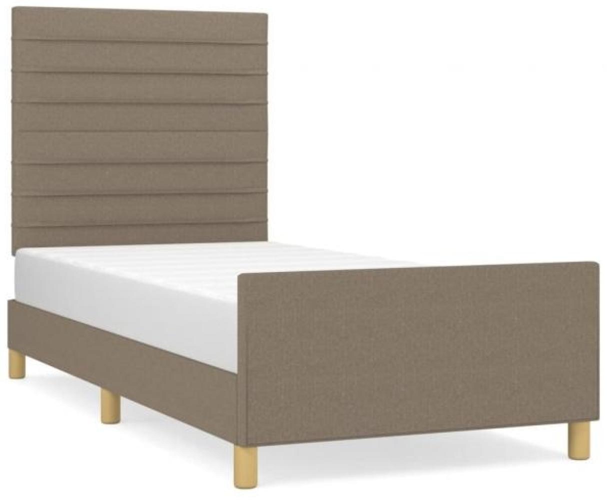 vidaXL Polsterbett mit Kopfteil Stoff Taupe 80 x 200 cm Bild 1