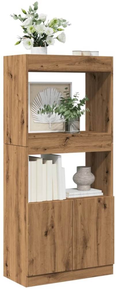 vidaXL Highboard Artisan-Eiche 63x33x140 cm Holzwerkstoff 855114 Bild 1