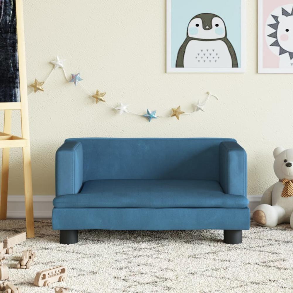 vidaXL Kindersofa Blau 60x40x30 cm Samt 3196317 Bild 1