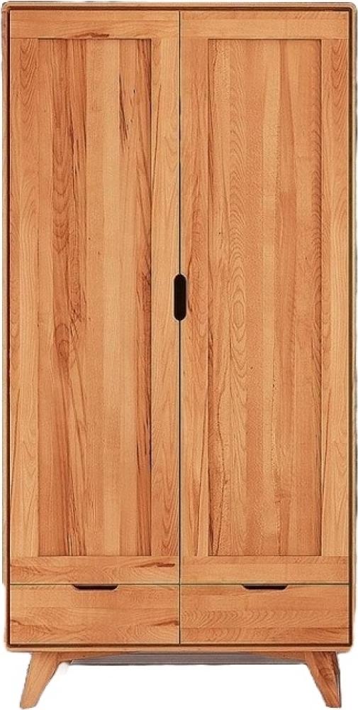 Kleiderschrank Gerg aus Kernbuche massiv 90x45x180 mit 2 Türen und 2 Schubladen Bild 1