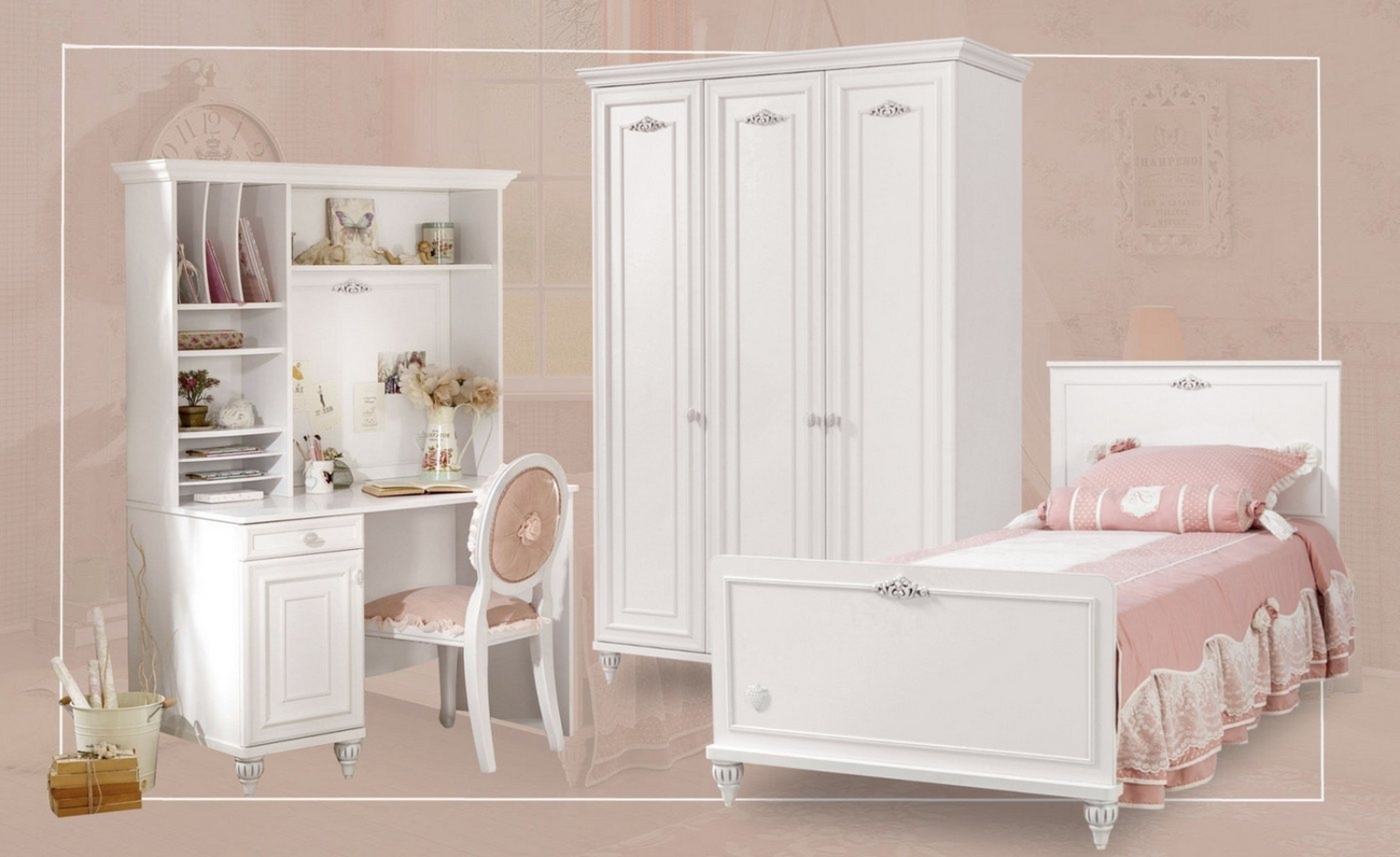 Möbel-Zeit Jugendzimmer-Set ROMANTICA Kinderzimmer, 4-tlg, (4-tlg) Bild 1