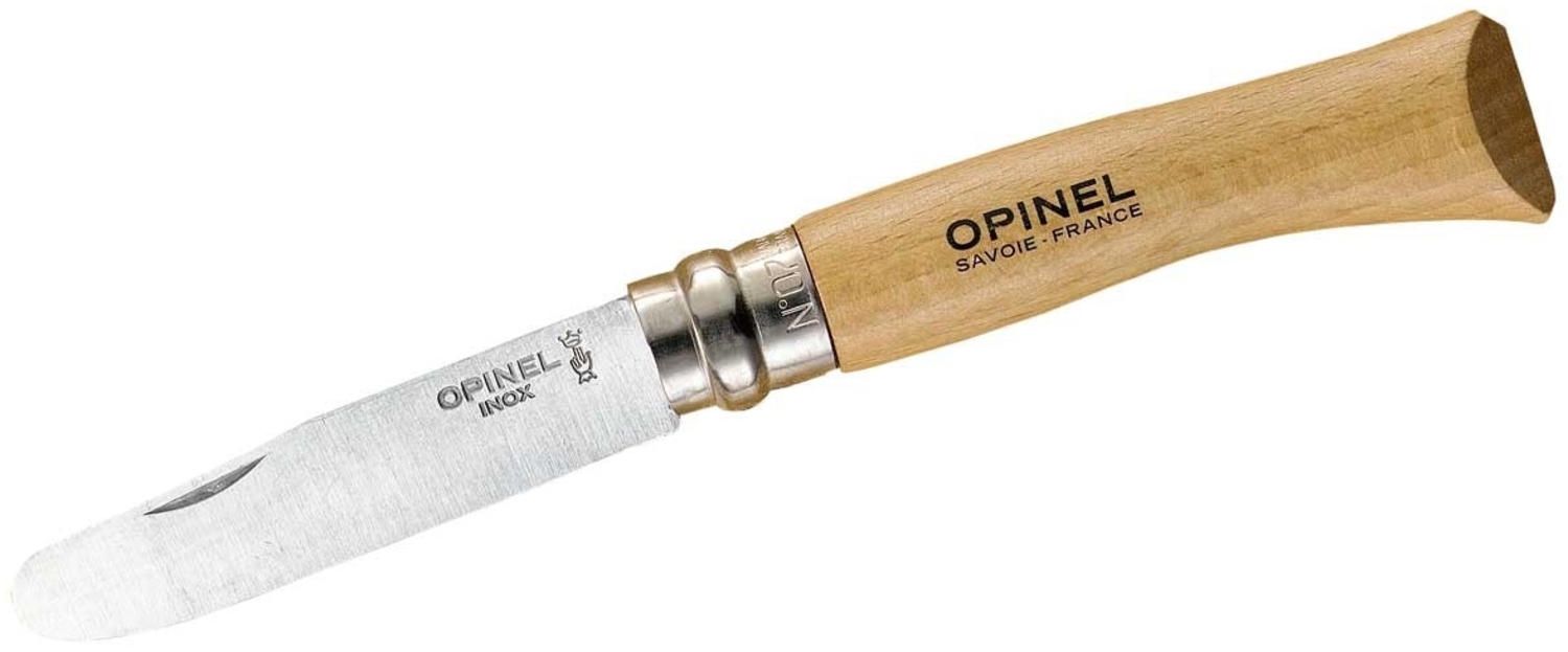 Opinel No 07, Kindermesser, rostfrei, Buchenholz, verschiedene Farben Bild 1