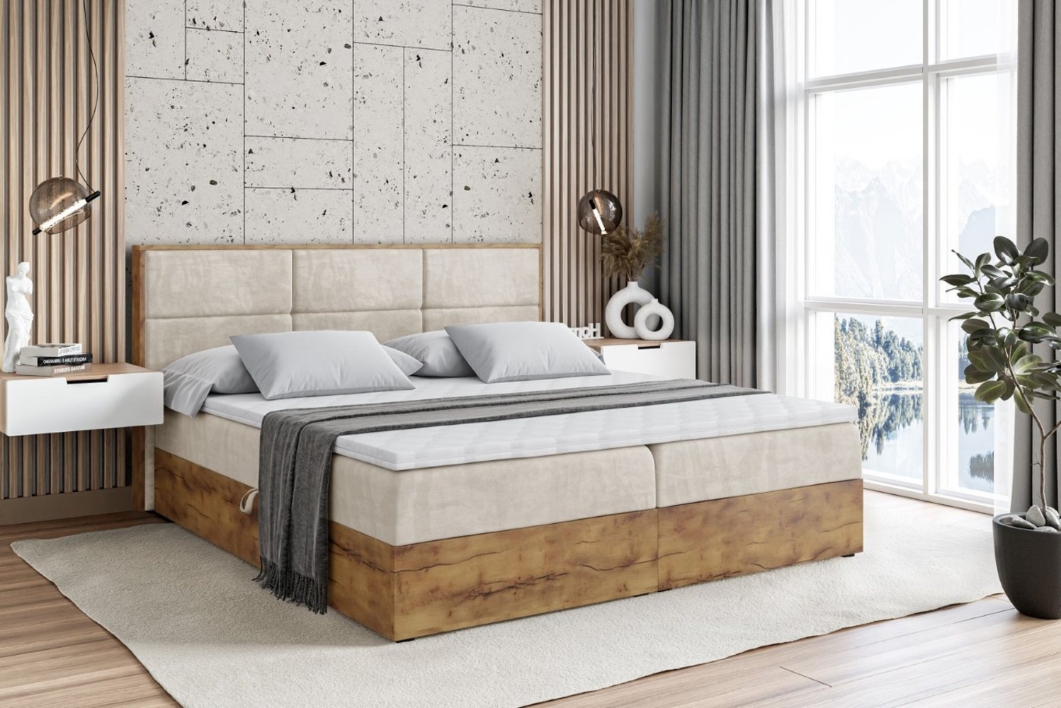 ALTDECOR Boxbett LOLLI1 (Multipocket-Matratze H4, H3 Matratze Bonellfederung, Topper, Kopfteil) Bild 1