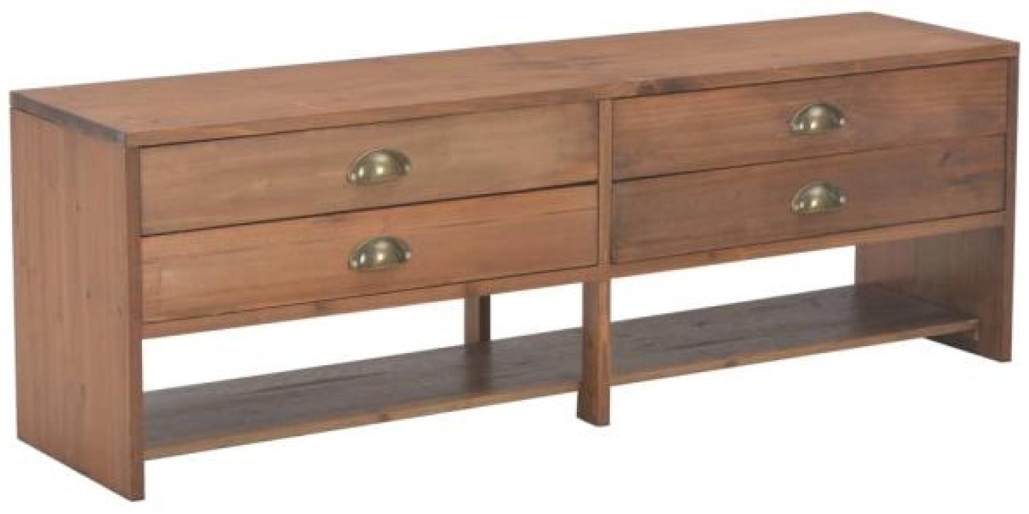 vidaXL TV-Schrank mit 4 Schubladen 120x30x40 cm Massivholz Tanne 247621 Bild 1