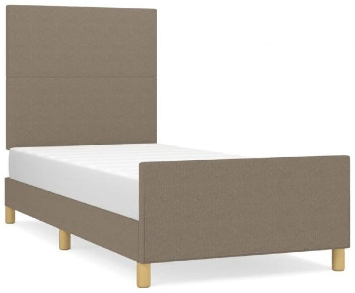 vidaXL Polsterbett mit hohem Kopfteil Stoff Taupe 90 x 190 cm Bild 1