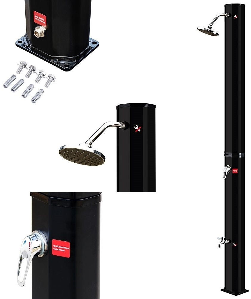 Solardusche 35L Schwarz Gartenbrause Fußdusche Camping Pool Regendusche Outdoor Bild 1