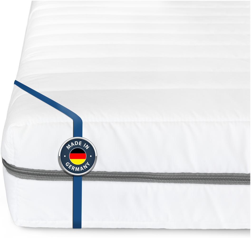 BMM Matratze Klassik XXL Härtegrad H4 extra fest/Kaltschaummatratze Öko-Tex Zertifiziert/ergonomische 7 Zonen Matratze Höhe 12 cm/Matratzen produziert in Deutschland 200 x 200 cm Bild 1