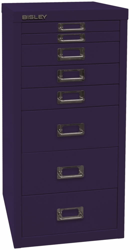 Bisley Multidrawer Schubladenschrank aus Metall mit 8 Schubladen DIN A4 ohne Sockel - Farbe: Oxfordblau, L298-639 Bild 1