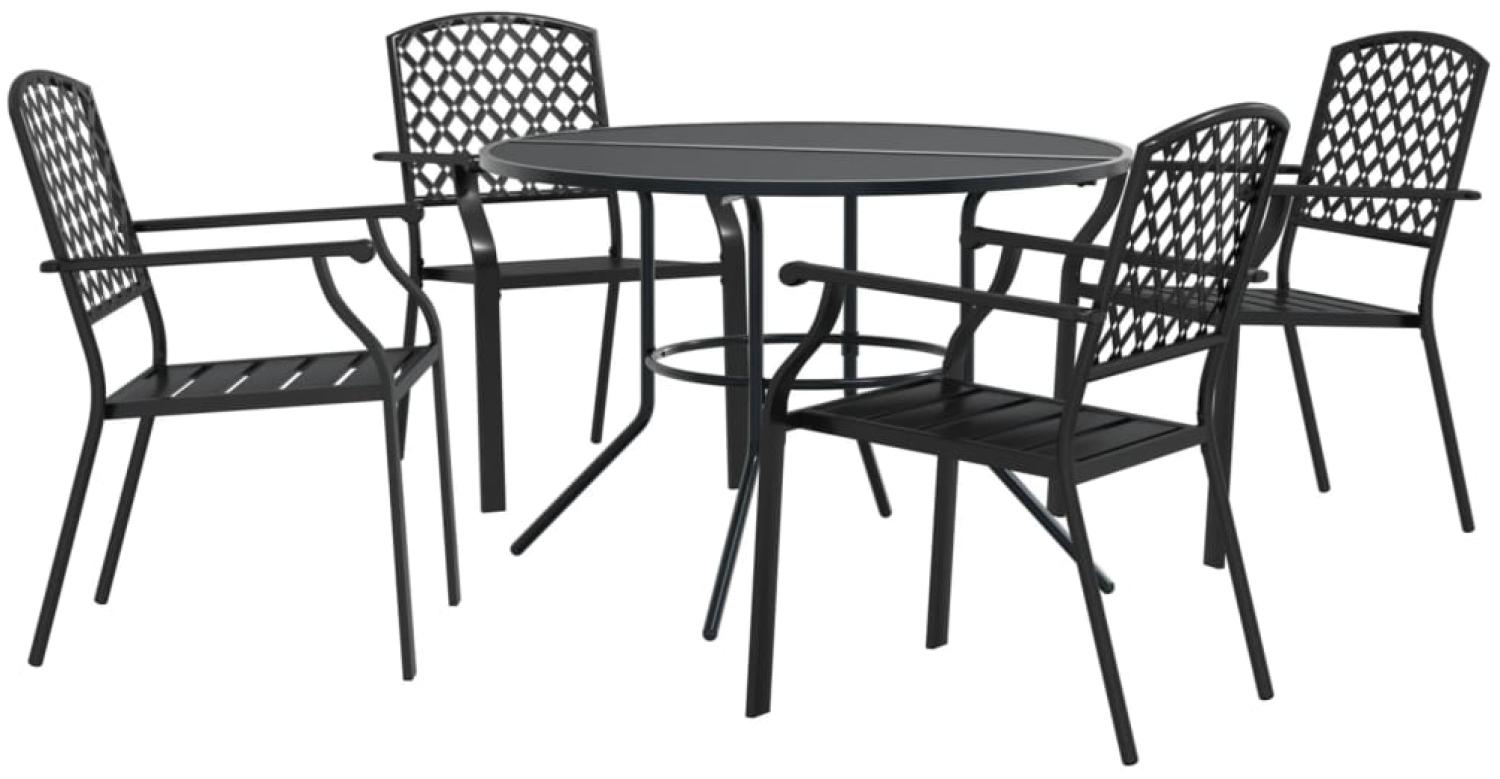 vidaXL Gartenstuhl-Set 5-tlg. Stapelbar Pulverbeschichteter Stahl 3283770 Bild 1