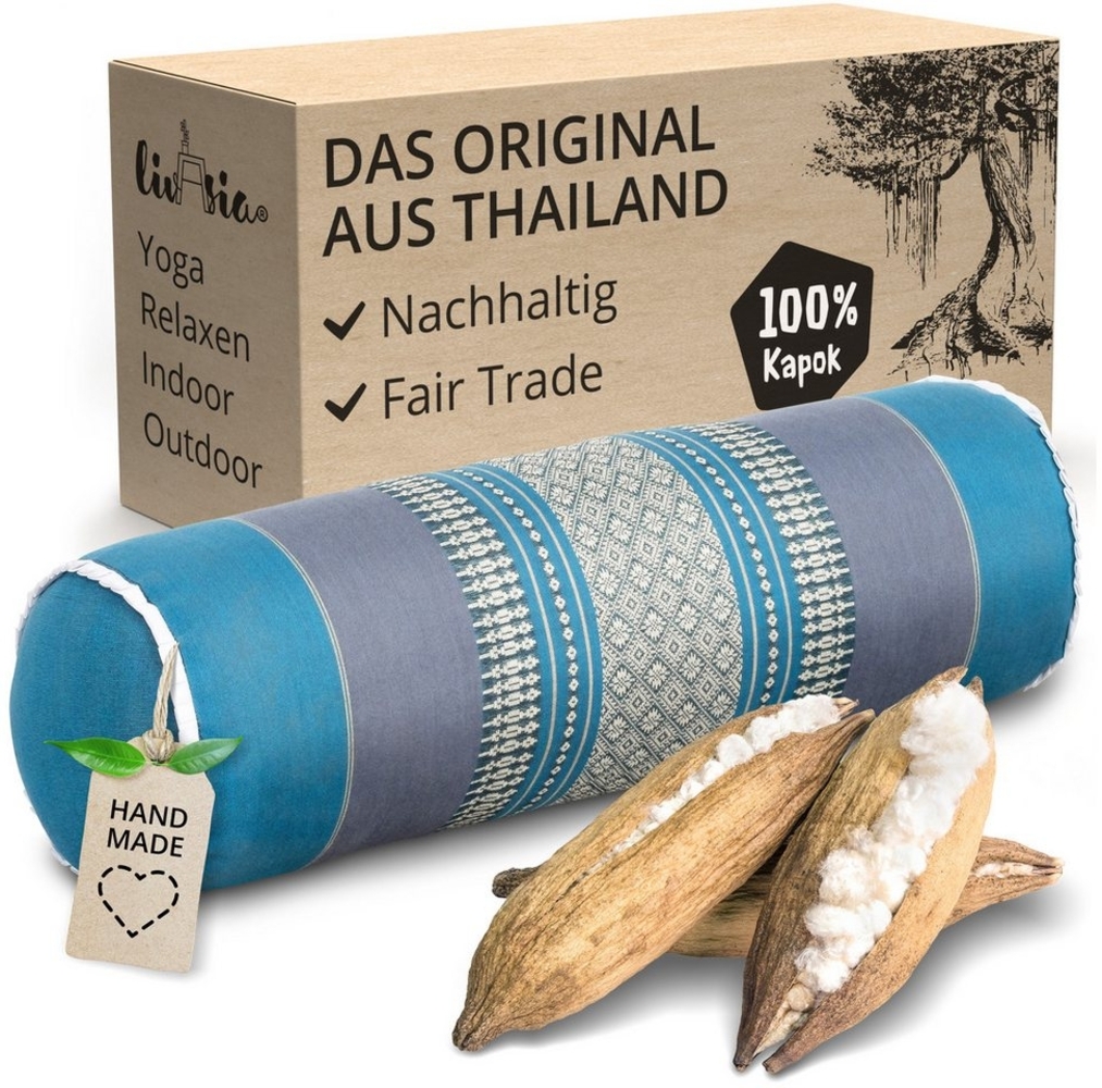 livasia Nackenrolle Nackenrolle, vegan und handgefertigt, Ø 17x56cm, Kapok Bild 1