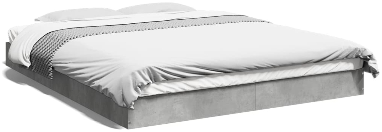vidaXL Bettgestell Betongrau 160x200 cm Holzwerkstoff 842010 Bild 1