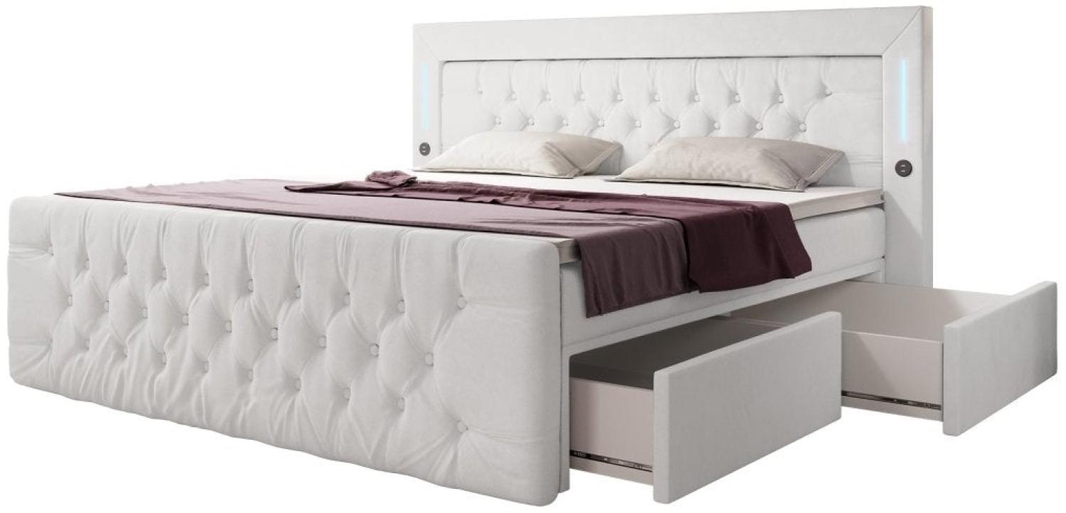 Boxspringbett Diva 200x200 H4 Weiß Bild 1