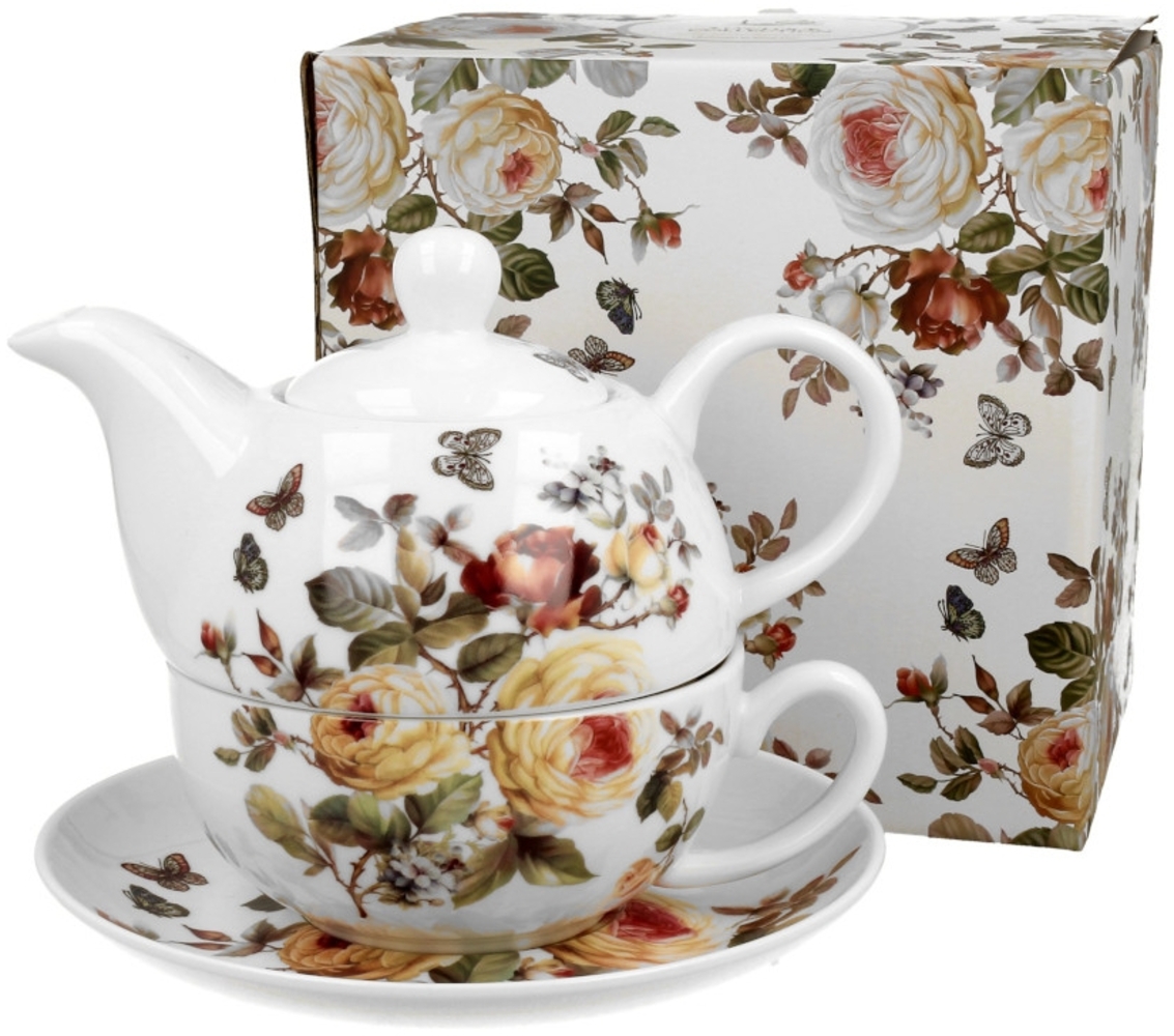 DUO FLORAL Tasse mit Teekanne ZAHRA New Bone China Porzellan Bild 1