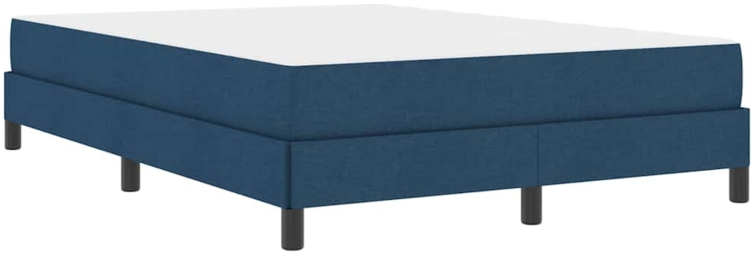 vidaXL Boxspringbett mit Matratze Blau 140 x 200 cm Stoff 3398499 Bild 1