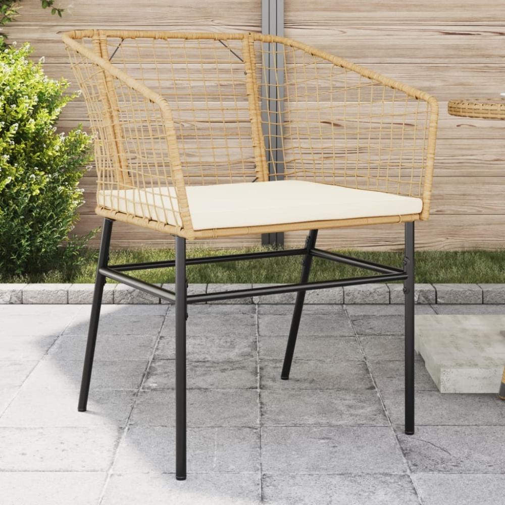 vidaXL Gartenstühle 2 Stk. mit Kissen Braun Poly Rattan 369101 Bild 1