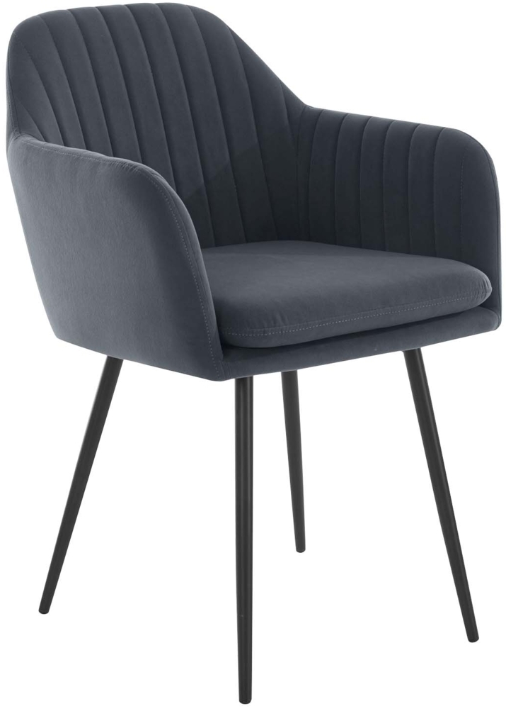 Sesselstuhl Lia - Samtvelour Grau Bild 1