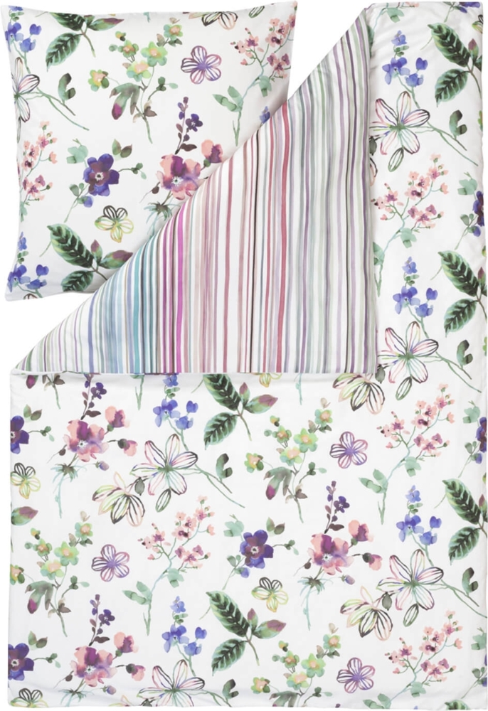 Estella Bettwäsche Lily 4747 985 Bunt Mako Satin 155 x 220 + 80 x 80 cm Bild 1