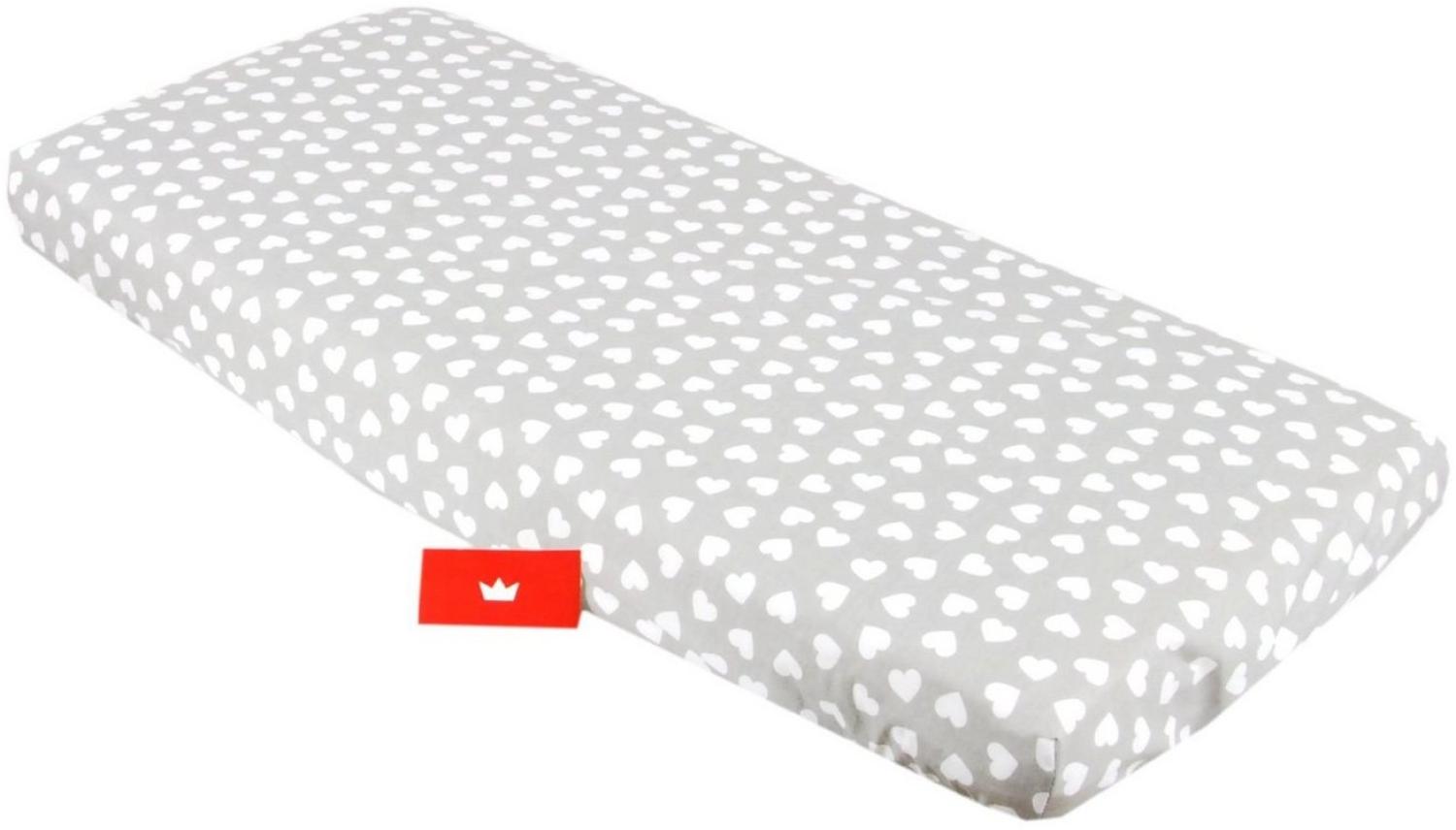 BABYLUX Spannbettlaken 40 x 90 Bettlaken Spannbetttuch Betttuch Baumwolle Wiege 40x90 kinderwagen (95. Herzen Grau) Bild 1