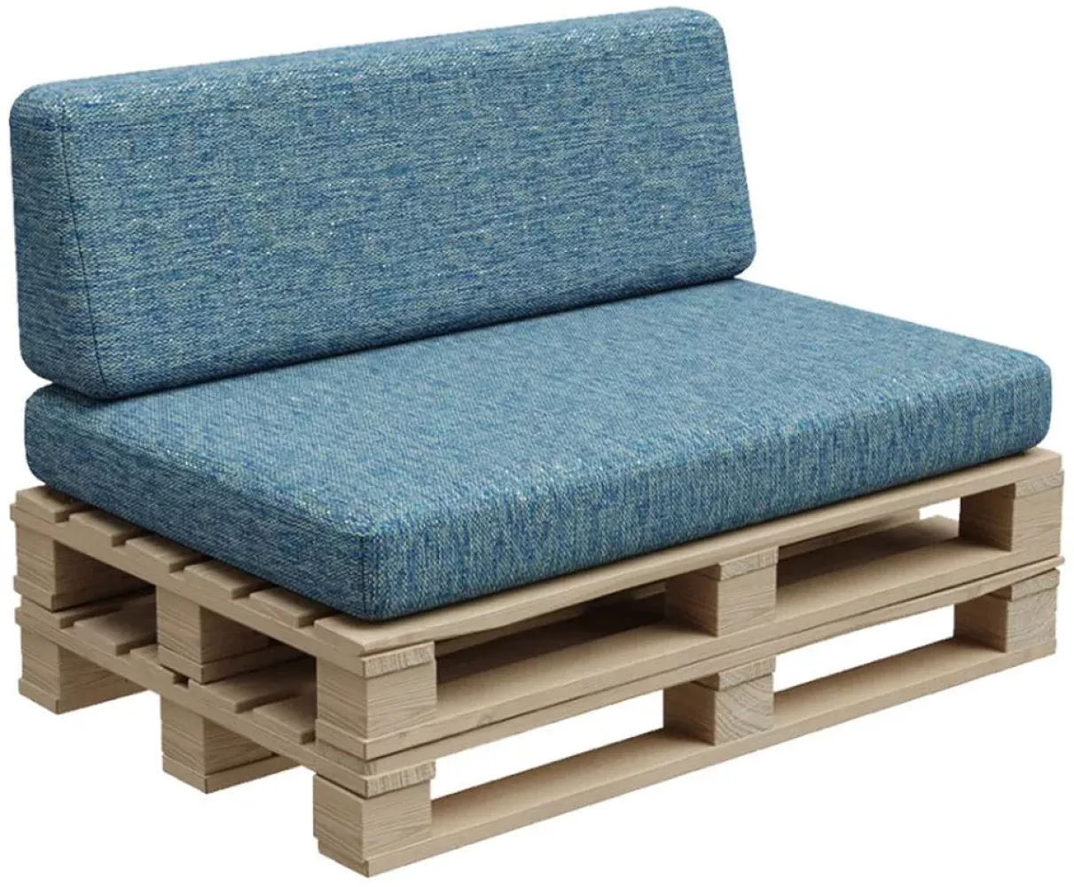 Gutekissen®, Palettenkissen, Palletenpolster, Gartenkissen, Palettenauflagen, Sofa, Kissen, Polster, Auflagen Indoor Outdoor PFBG (Set (120x80 + 120x35), Maritim) Bild 1