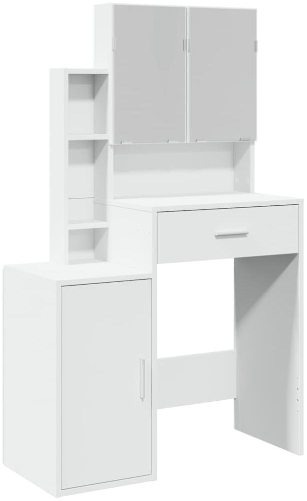 vidaXL Schminktisch mit Schrank Weiß 80x35x132 cm 848234 Bild 1