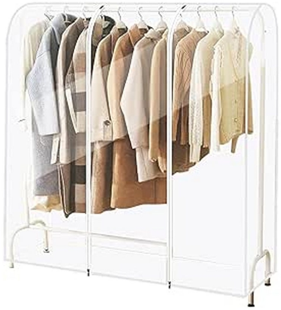 QUBEBU Kleiderständer Transparente Kleiderständer-Abdeckung, Abdeckung Kleiderstange, (mit 2 haltbaren Reißverschlüssen, wasserdichter Schutz für Kleidung, Schutzhülle Kleiderstange für Staub Feuchtigkeitsfest) Bild 1