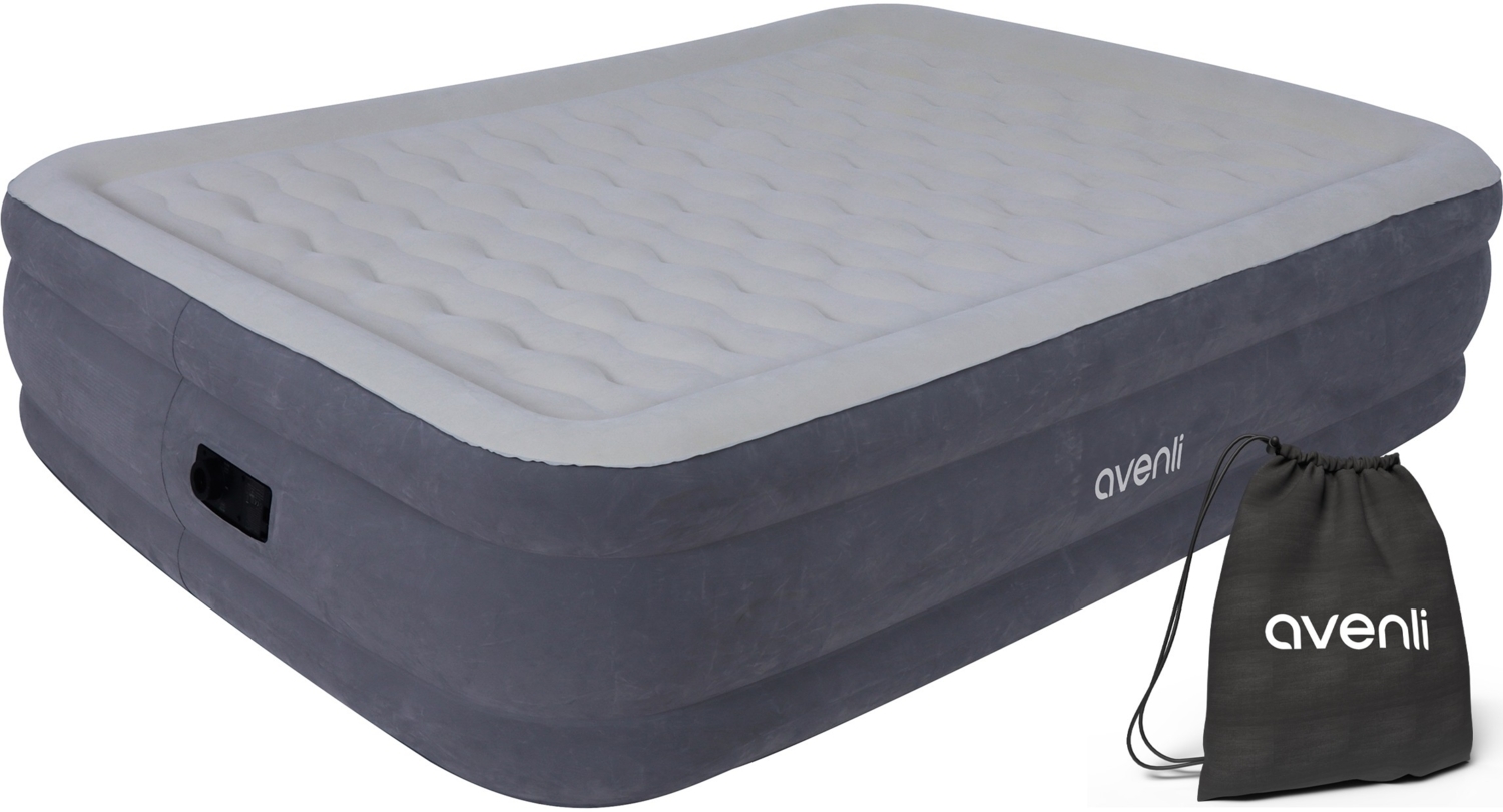 Avenli selbstaufblasende Luftmatratze / Luftbett 203 x 152 x 46 cm mit eingebauter Pumpe Bild 1