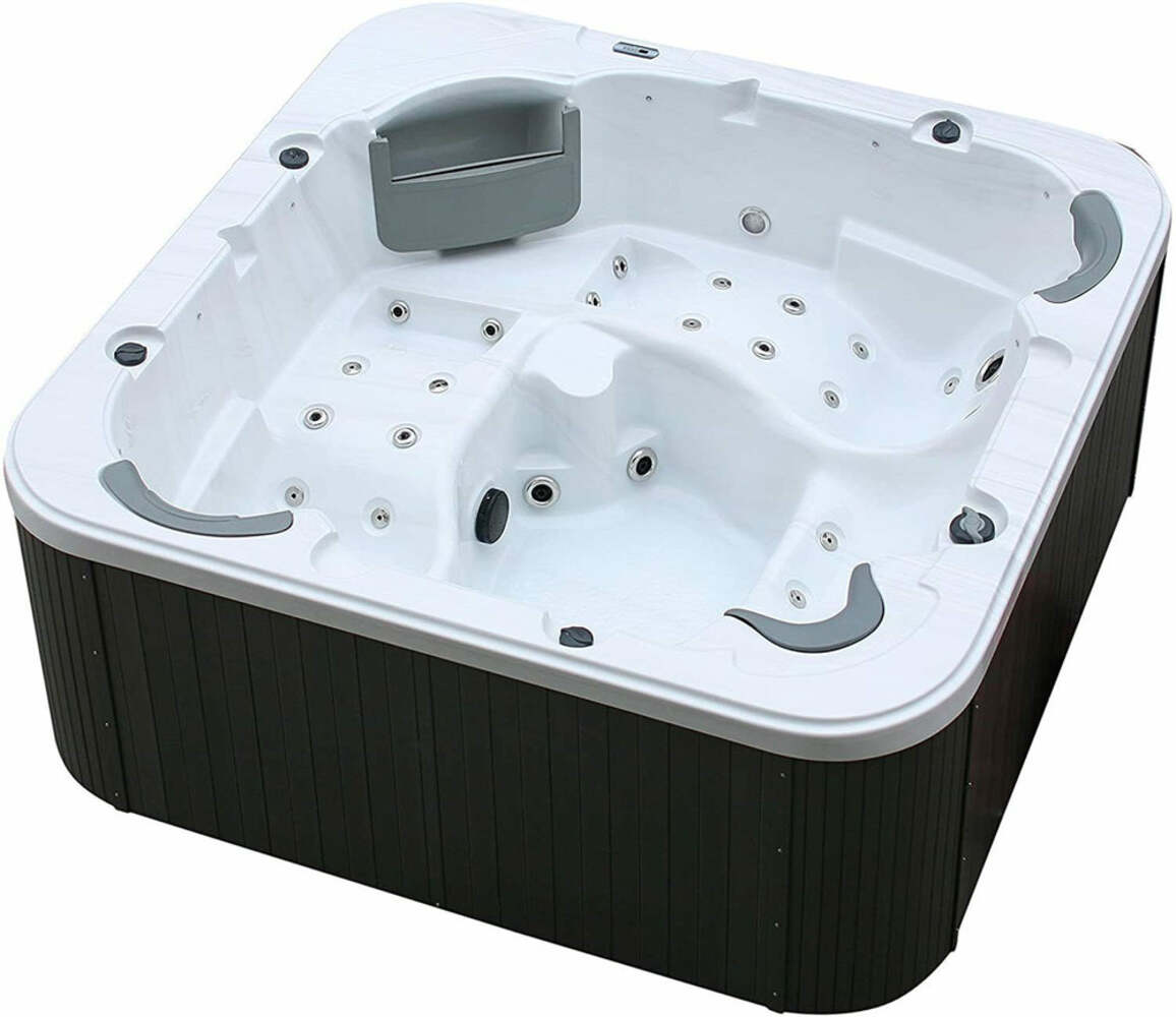 XXL Luxus-SPA LED-Whirlpool-Set, 215 x 215 cm, mit Farblicht, für Outdoor & Indoor, Pool für 5 Personen Bild 1