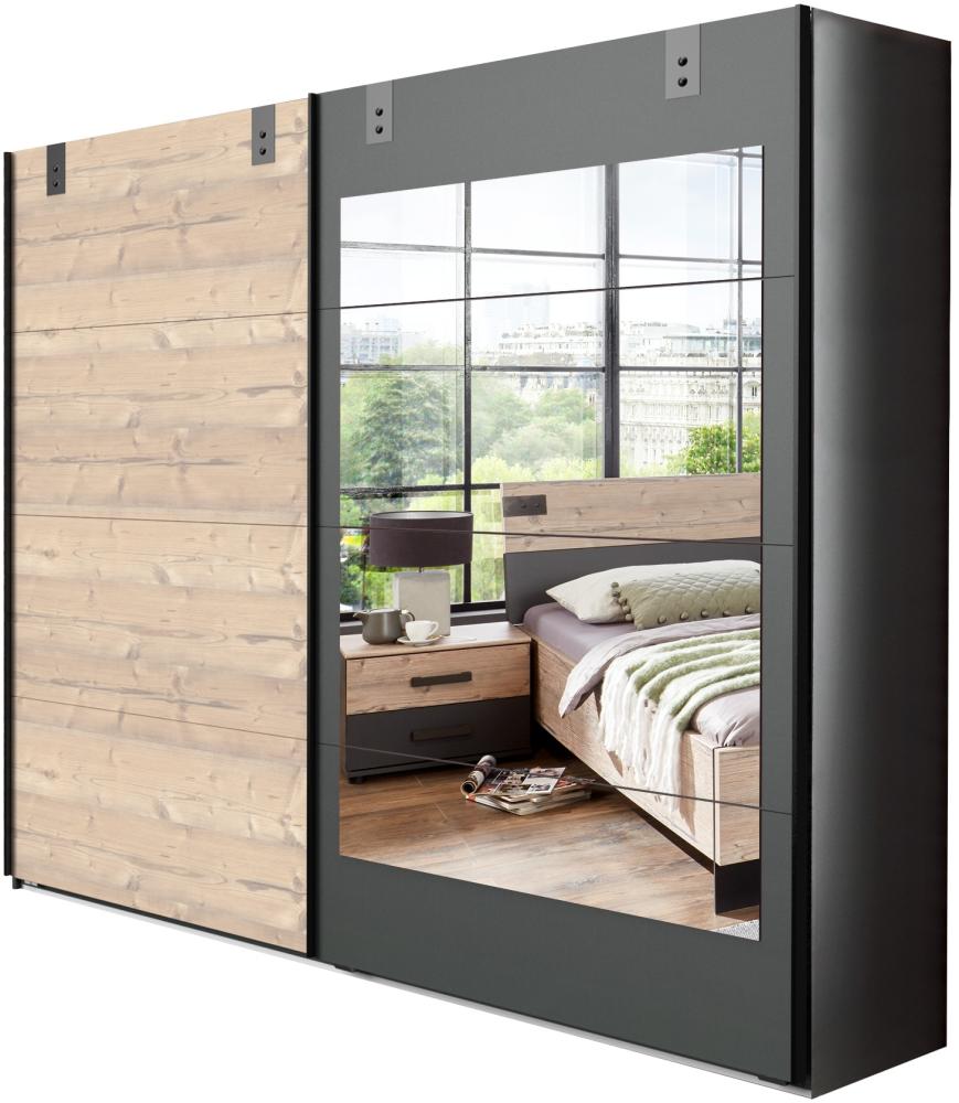 Kleiderschrank >Malmö< (B/H/T: 225x210x65 cm) in Graphit - 225x210x65cm (BxHxT) Bild 1