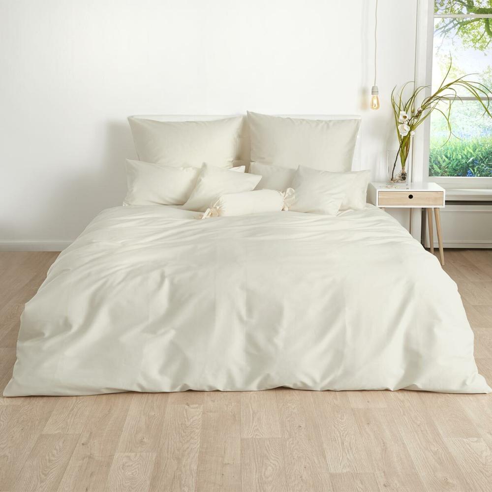 Traumschlaf Uni Mako-Satin Bettwäsche|140x200 cm + 70x90 cm| ecru Bild 1