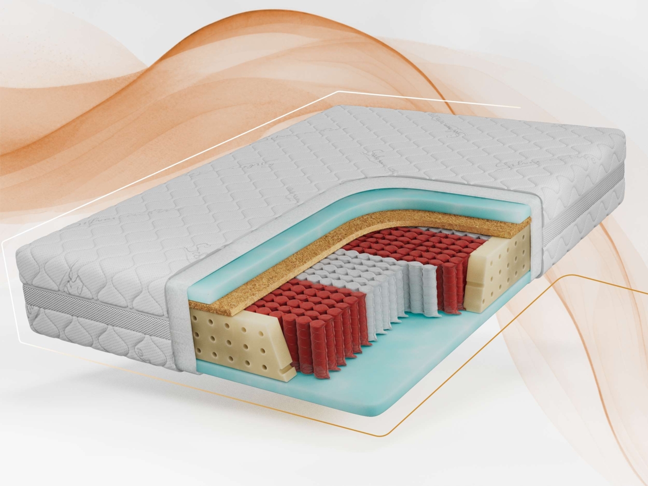 Multipocketmatratze mit Kokos, HR-Schaum & stabiler Körperunterstützung – atmungsaktiv, komfortabel & langlebig – Härtegrad H3/H4 – 140 x 200 cm – CALVI – SIVO Bild 1