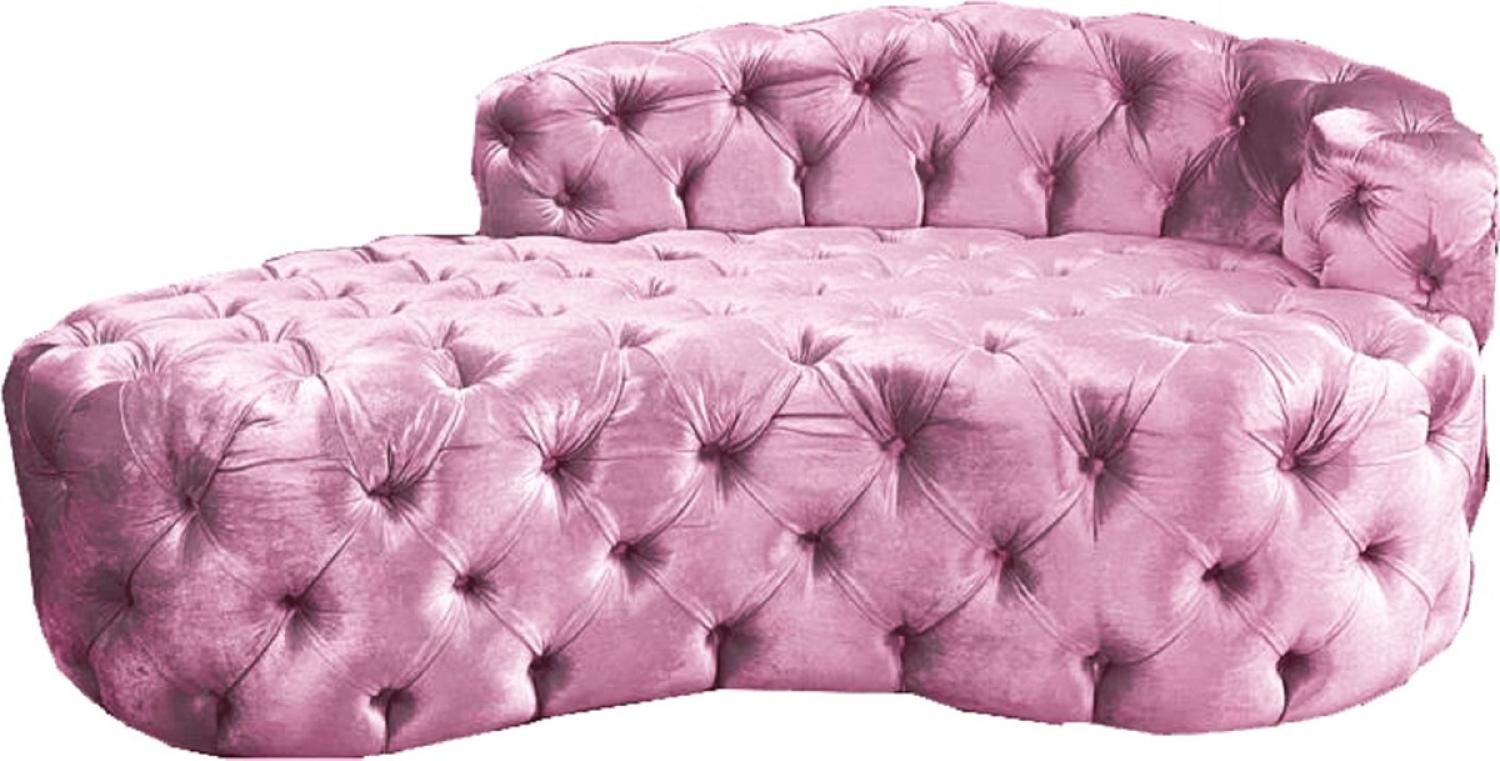 Casa Padrino Luxus Chesterfield Samt Chaiselongue Altrosa Bild 1