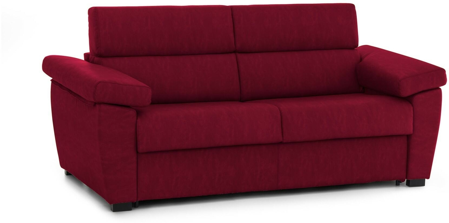 Dmora 2-Sitzer Schlafsofa Fisciano, Schlafsofa fürs Wohnzimmer, gepolstert, abnehmbar, 100 % Made in Italy-Qualität, 205x95 h100 cm, Rot Bild 1