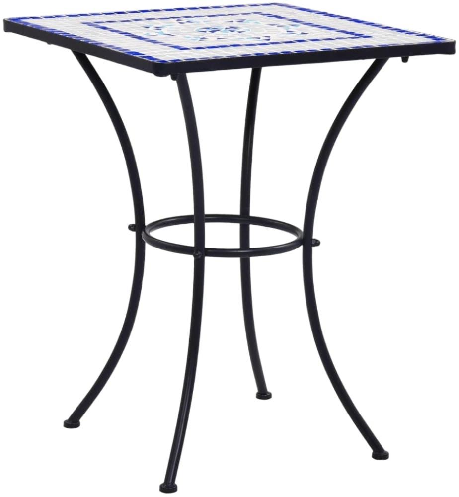 vidaXL Mosaik-Bistrotisch Blau und Weiß 60 cm Keramik 46706 Bild 1