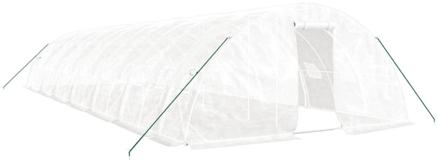 vidaXL Gewächshaus mit Stahlrahmen Weiß 70 m² 14x5x2,3 m 3188099 Bild 1