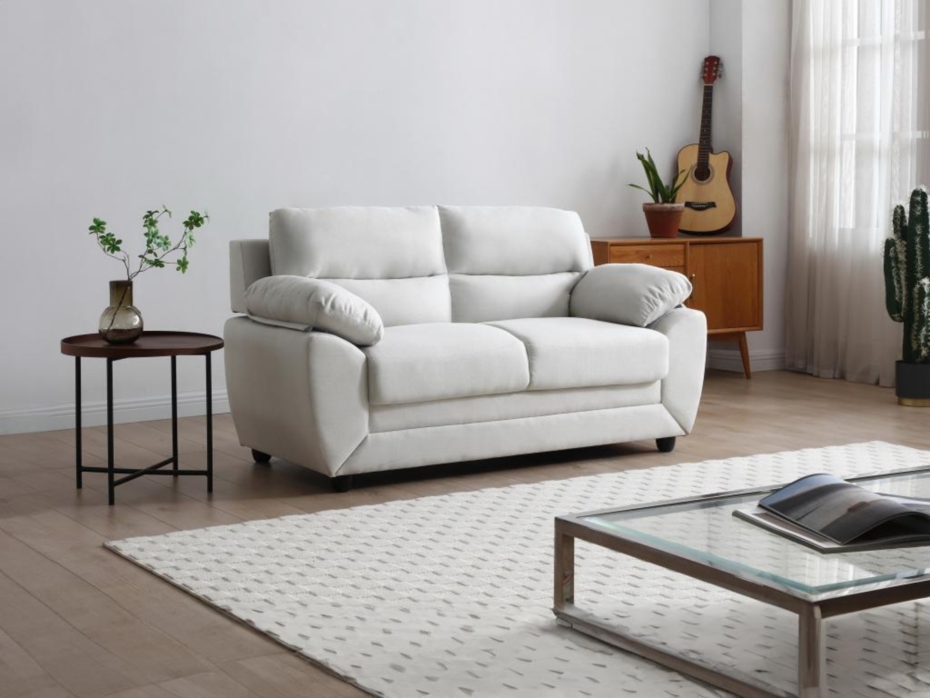 Vente-unique - Sofa 2-Sitzer - Stoff - Beige - MANOA Bild 1